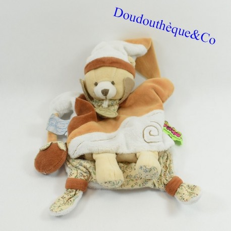 Doudou Marionnette ours DOUDOU ET COMPAGNIE Tatoo marron blanc