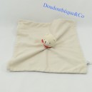 Doudou Plattbär JACADI beige roter Schal 28 cm