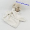 Peluche lapin LA GALLERIA avec couverture blanc beige 20 cm