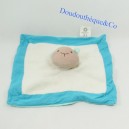 Doudou flat sheep NATURE AND DISCOVERED blue and white 24 cm