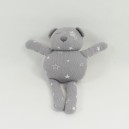 Doudou orso VERTBAUDET grigio stelle bianche 16 cm