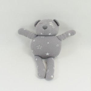 Doudou bear VERTBAUDET gray white stars 16 cm