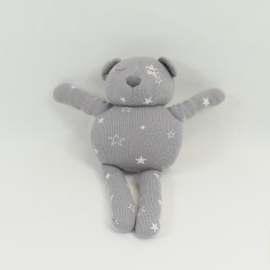 Doudou Bär VERTBAUDET grauweiße Sterne 16 cm