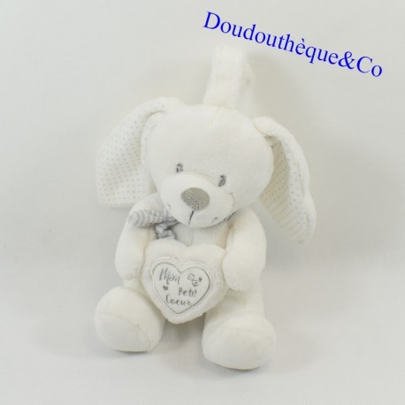 Musical plush rabbit POMMETTE cushion my little heart 20 cm Musical plush rabbit POMMETTE cushion my little heart 20 cm