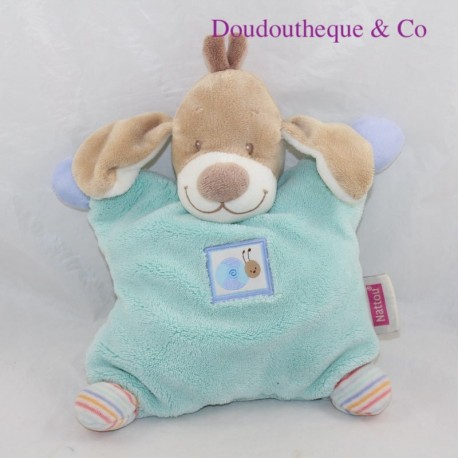 Doudou halbflacher Hund NATTOU blaue Schnecke