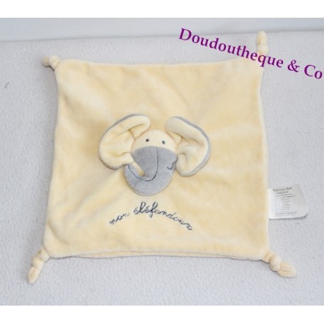 Flat elephant cuddly toy TOUT COMPTE FAIT mon éléfandoux jaune 21 cm