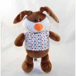 Plush rabbit FIZZY brown polka dot t-shirt orange nose 28 cm