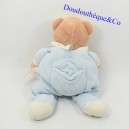 Teddy bear COROLLE pyjamas blue and white 30 cm