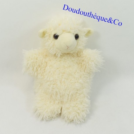 Doudou marionnette mouton AU SYCOMORE beige 23 cm