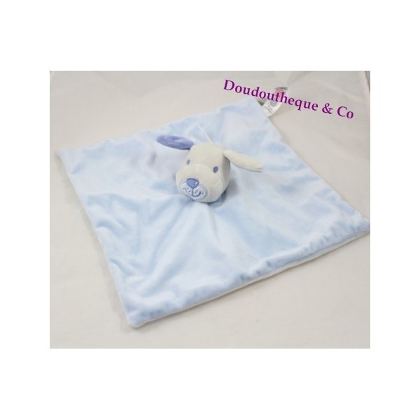 Dog flat Doudou PRIMARK blue white striped Baby Comforter SOS doudou