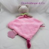 Blanket flat bear BABY NAT' super cuddly toy pink teething ring 40 cm