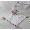 Doudou plat lapin Miffy blanc rose tricot chien 40 cm