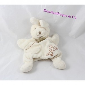 Doudou marionnette lapin DOUDOU ET COMPAGNIE bio coton blanc