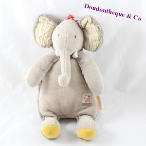 Doudou éléphant MOULIN ROTY Les Papoum beige 30 cm