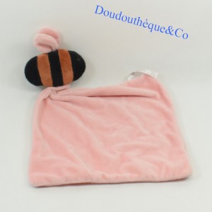 Doudou Biene ZEEMAN schwarzes Taschentuch rosa Glocke 35 cm