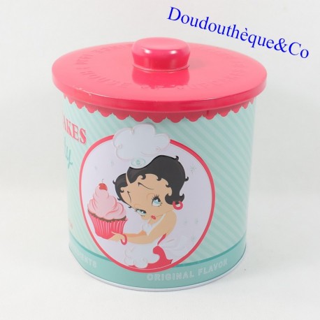 Boite à gateaux métal BettyBoop "House of cupcakes by Betty" rose 16 cm