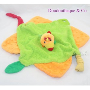 Doudou flacher Vogel BABYMOOV Tukan orange grün