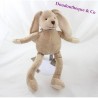 Plush doudou rabbit the small Mary RAYNAUD beige scarf knitted tweed 36 cm