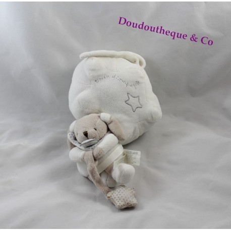 Boite à musique Céleste lapin DOUDOU ET COMPAGNIE blanc étoile mon doudou 24 cm