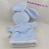 Doudou puppet rabbit MES PETITS CAILLOUX blue 20 cm