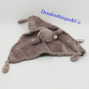 Doudou orso piatto DIMPEL triangolo marrone tortora sciarpa 32 cm