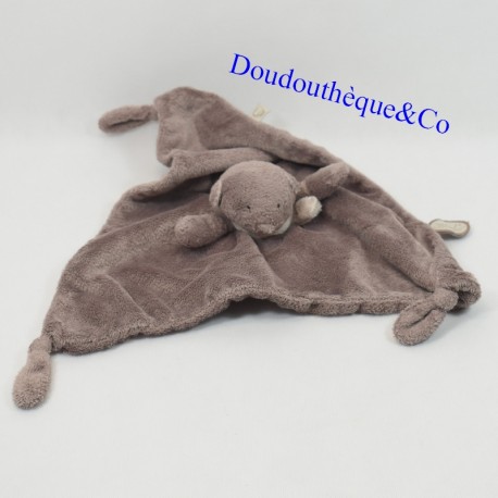 Doudou Flachbär DIMPEL Dreieck braun taupe Schal 32 cm