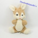 Conejo de felpa lengua vintage tirada de beige y blanco 25 cm