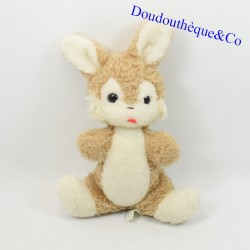 Plush rabbit vintage tongue pulled beige and white 25 cm