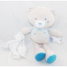 Doudou fazzoletto orso ORZO ZUCCHERO Piccolo messaggio blu beige stelle 22 cm