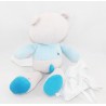 Doudou fazzoletto orso ORZO ZUCCHERO Piccolo messaggio blu beige stelle 22 cm