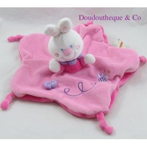 Doudou flat rabbit NICOTOY pink bee