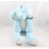 Plush elephant TEX BABY blue scarf brown ears wool Carrefour 37 cm