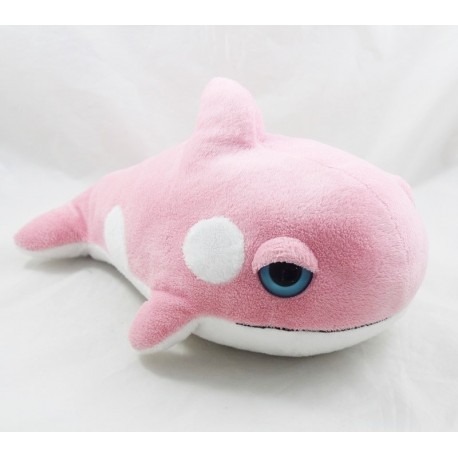 Ballena de peluche MARINELAND orca blanca rosa ojos grandes 34 cm