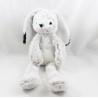 Conejo títere de felpa RODADOU RODA gris blanco patas largas 39 cm
