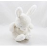 Doudou coniglio H&M traversina viso bianco ricamato 13 cm
