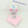 Doudou flat mouse BARLEY SUGAR gray and pink diamond 23 cm