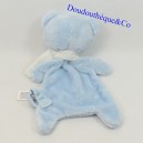 Blanket flat bear TEX BABY blue white scarf white 27 cm