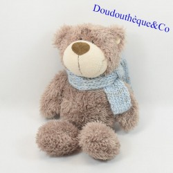 Teddy bear NICI brown scarf blue 30 cm NEW
