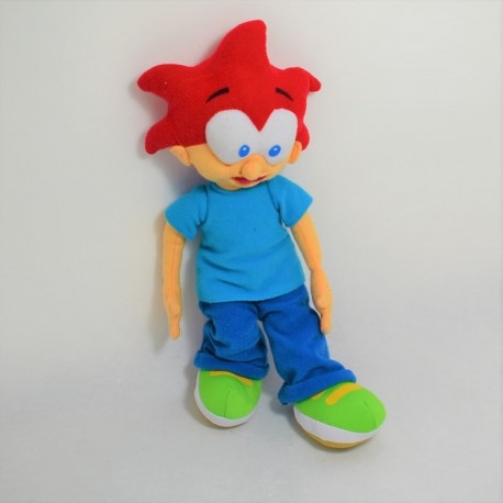 Plush NESTLE Yoco doll garcon blue red 35 cm