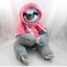 Peluche pigro ANBEST TOYS felpa con cappuccio grigio rosa " Chill out " 50 cm