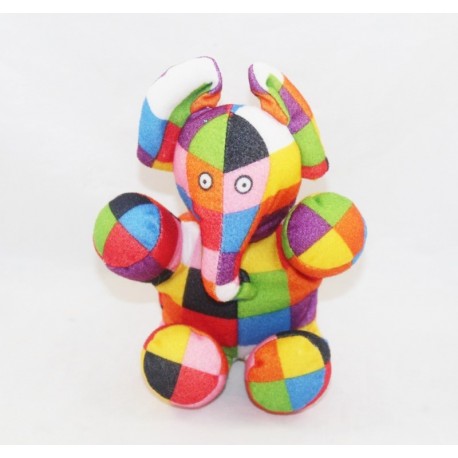 Peluche Elmer el elefante CROCODILE CREEK 1993 David Mckee campana multicolor 14 cm