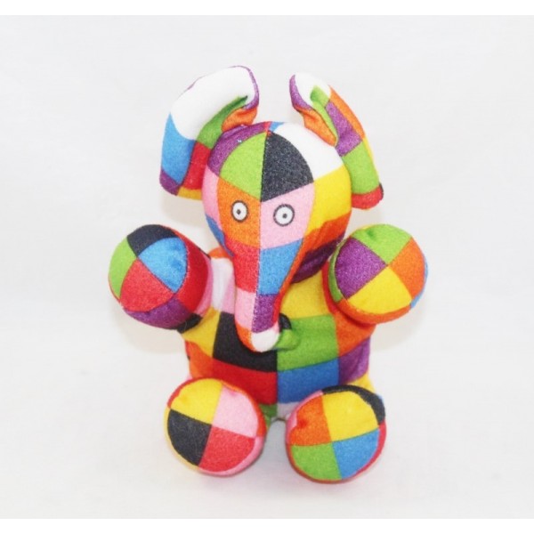 Elefante de felpa ELMER pa uelo amarillo multicolor SOS doudou