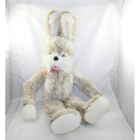 Plush rabbit BOULGOM blue white vintage old 52 cm SOS doudou