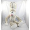 Plush rabbit TEDDY beige long hair red tongue pulled vintage old 75 cm