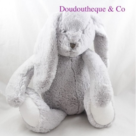 Plush rabbit BOUCHARA gray scratch sitting