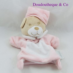 Doudou puppet bear MES PETITS CAILLOUX Cmp pink