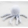 Doudou polpo NATTOU Polpo cielo blu bianco tentacoli torsioni 22 cm