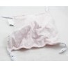 Blanket flat panda Baby 9 pink white pea black crown 4 knotted corners 26 cm