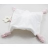 Doudou Plattbär MATHILDE M weißer Kragen rosa Beißring 29 cm