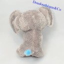 Peluche éléphant TY JURATOYS bleu et gris gros yeux 15 cm